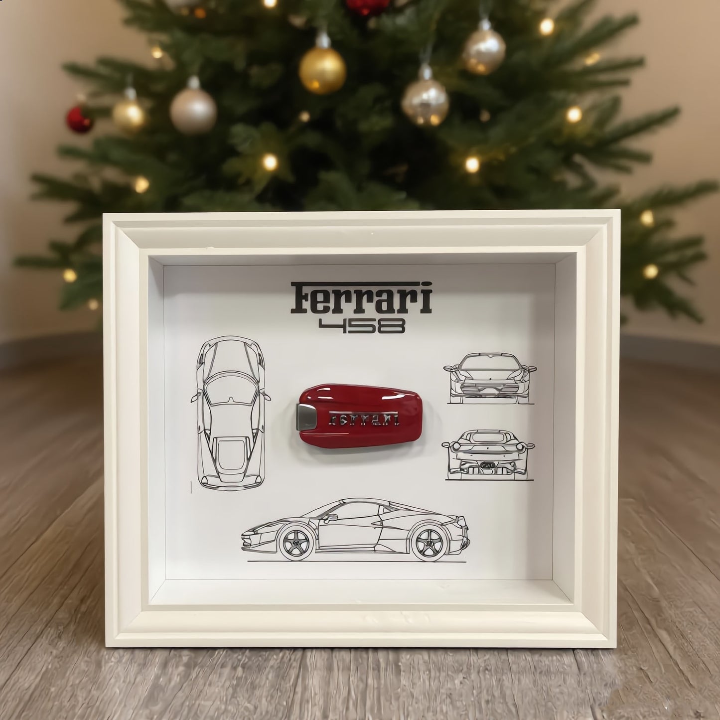 Ferrari Wall Art | Work Harder | car key 3D Frame