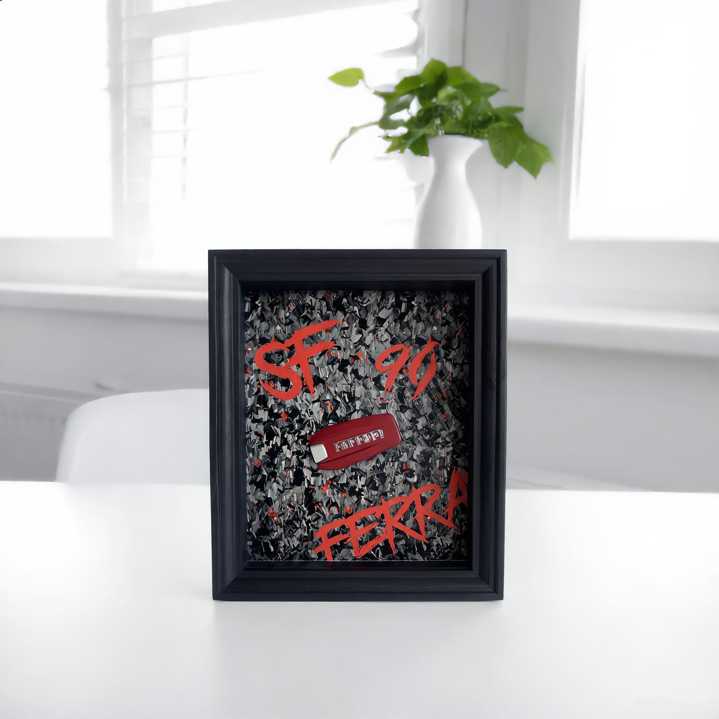 Ferrari Wall Art | Work Harder | car key 3D Frame