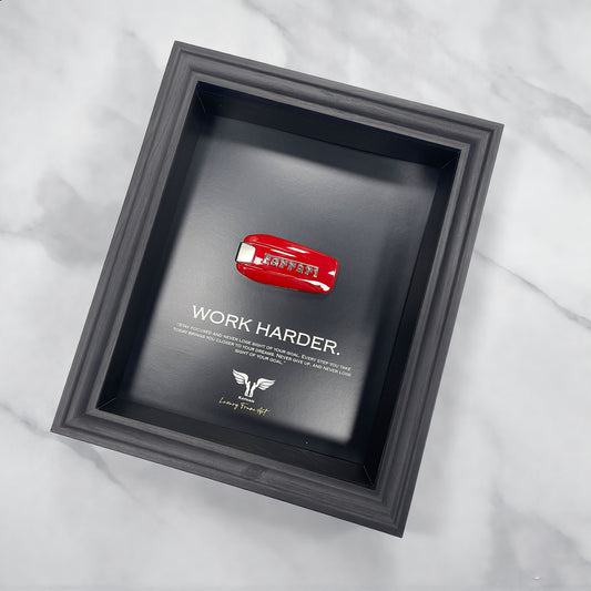 Ferrari Wall Art | Work Harder | car key 3D Frame