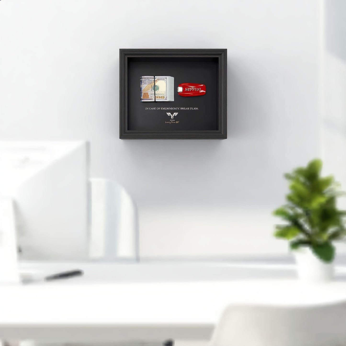 Ferrari Wall Art | Work Harder | car key 3D Frame