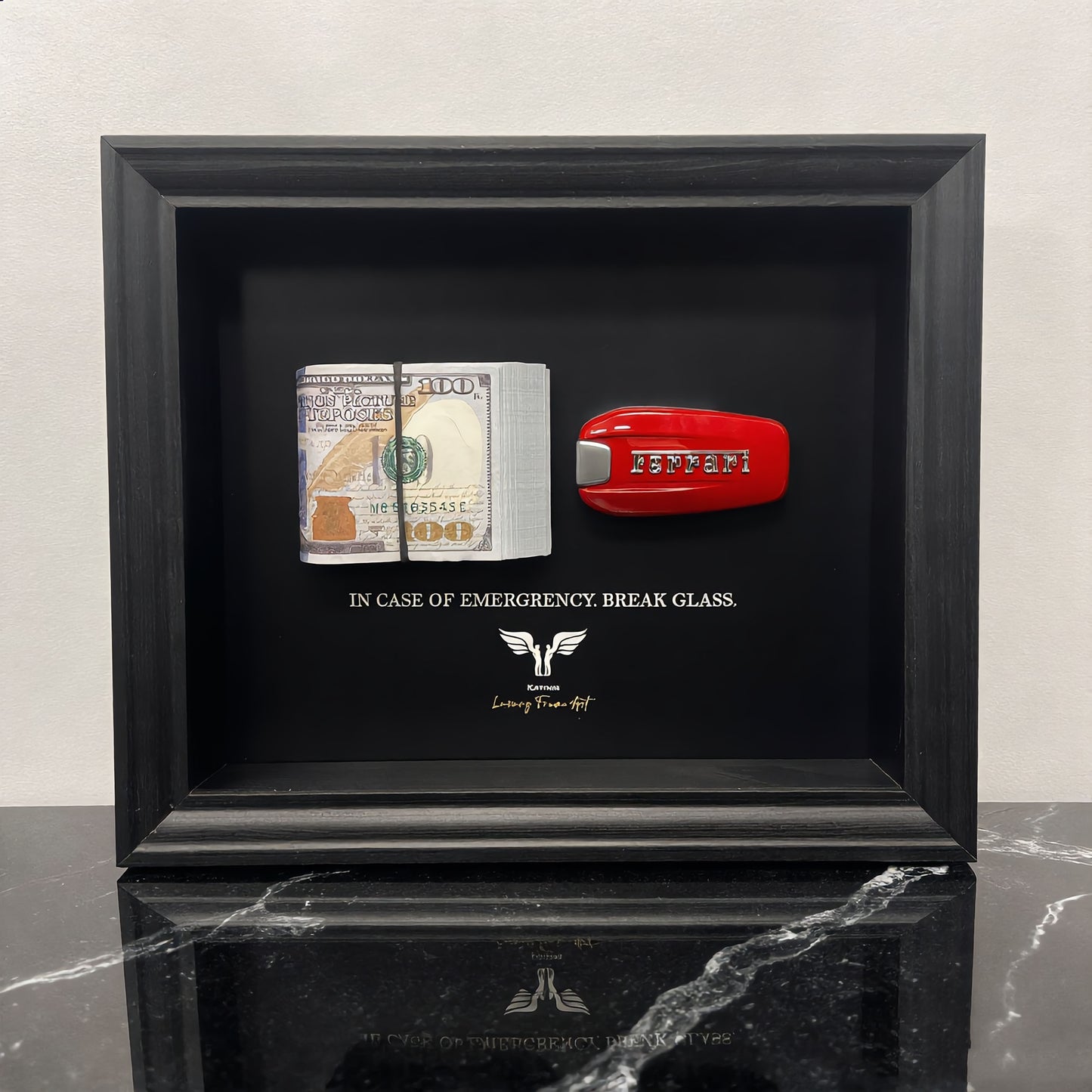 Ferrari Wall Art | Work Harder | car key 3D Frame