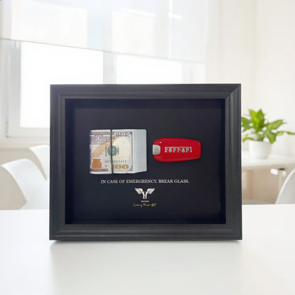 Ferrari Wall Art | Work Harder | car key 3D Frame