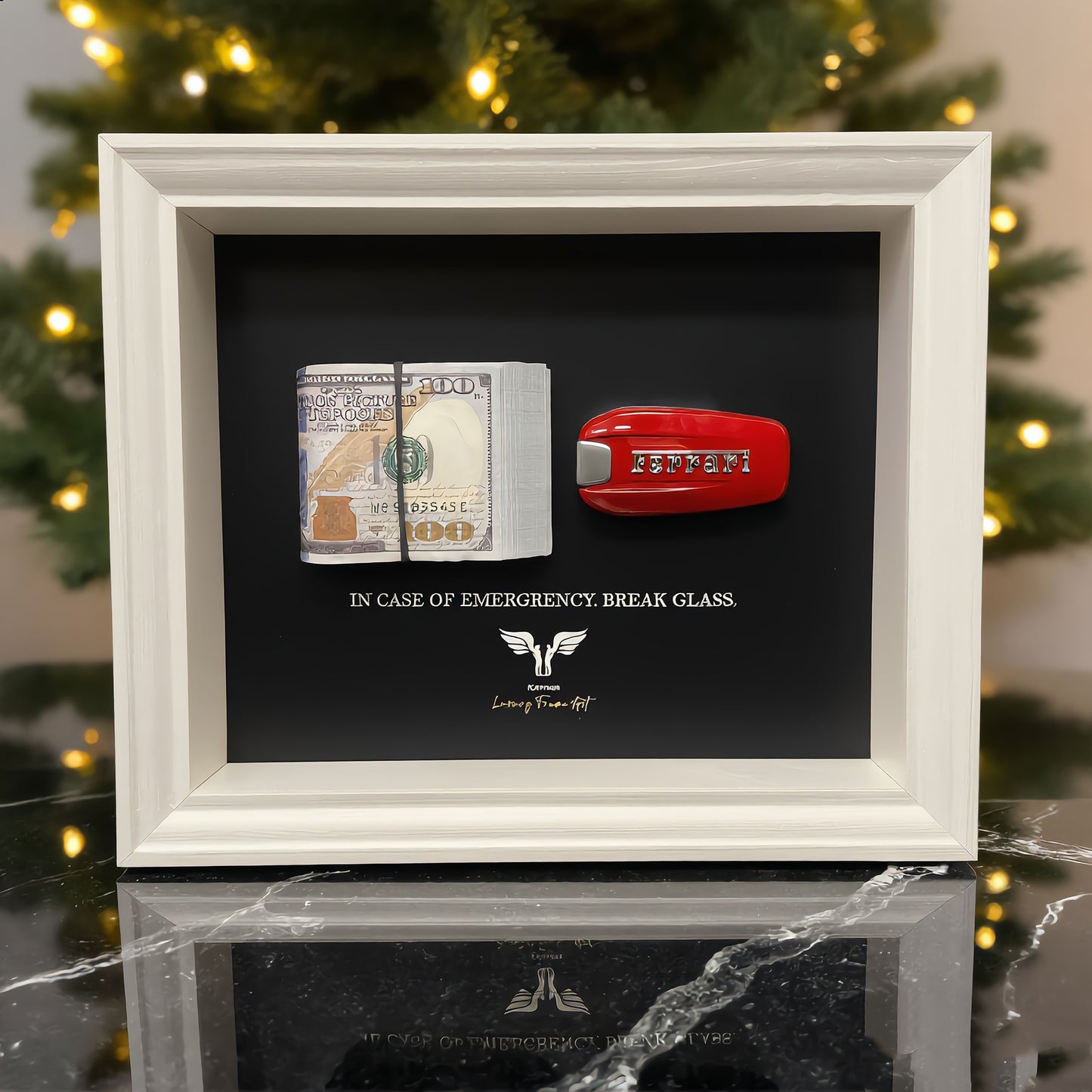 Ferrari Wall Art | Work Harder | car key 3D Frame