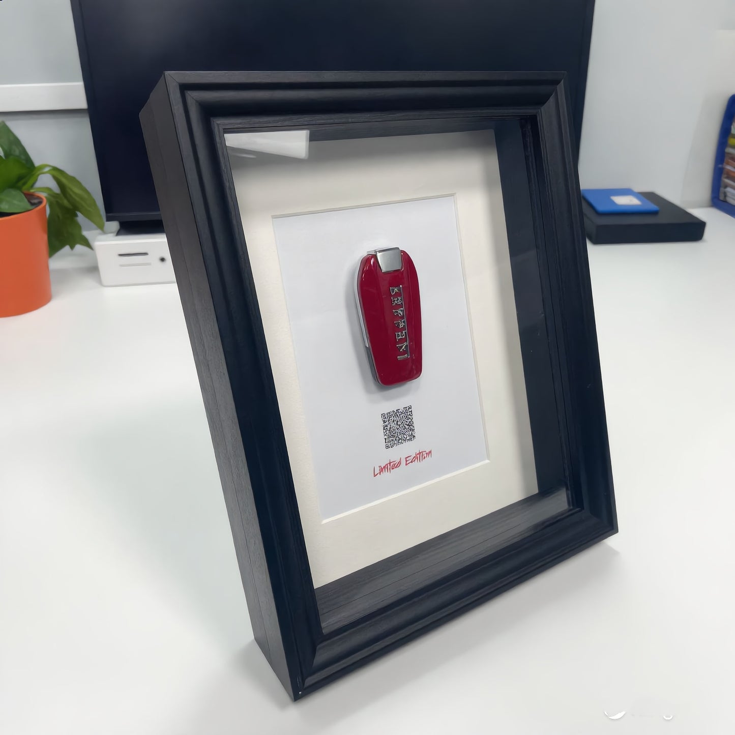 Ferrari Wall Art | Work Harder | car key 3D Frame