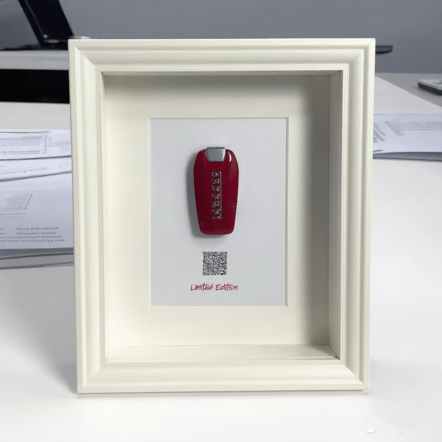 Ferrari Wall Art | Work Harder | car key 3D Frame