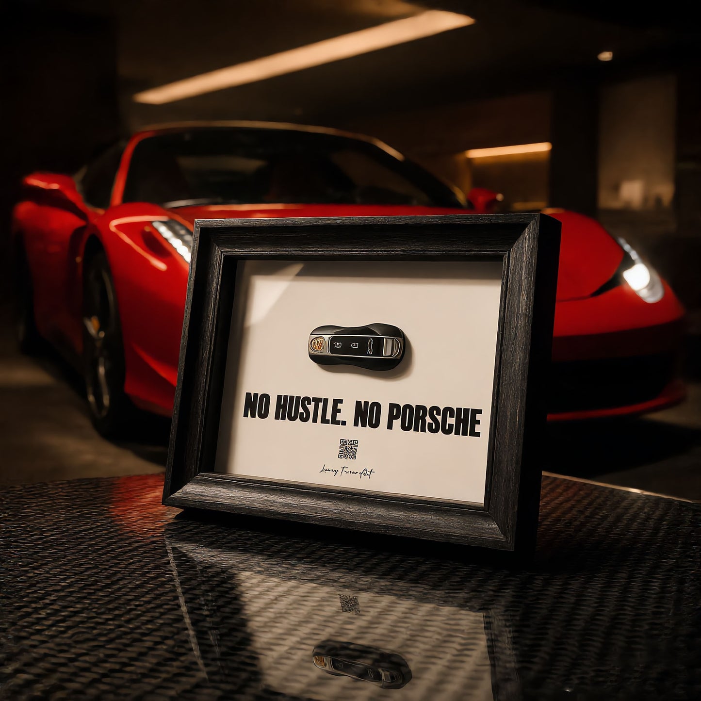 Luxury Frame Art  / No Hustle. No Porsche